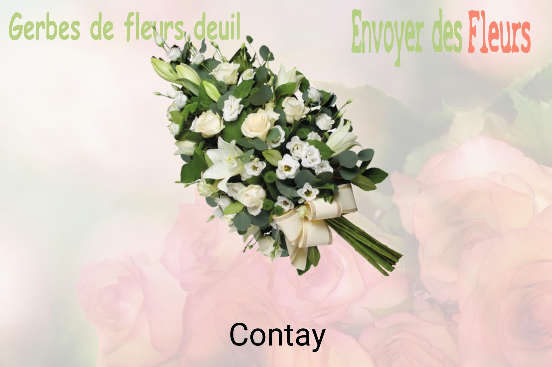 Gerbe de fleurs de deuil livrée à Contay